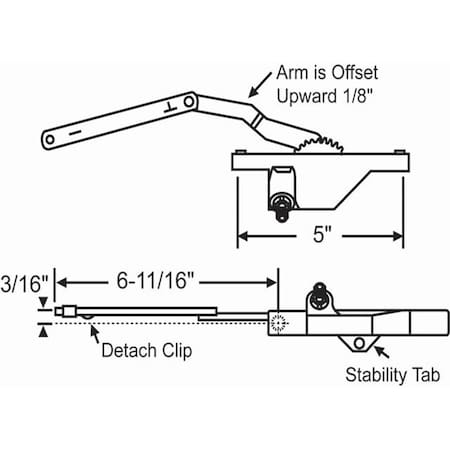 Strybuc TRUTH LH DYAD OPERATOR-WHITE 36-276-3